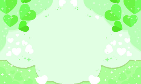 Background with green hearts and space for your text. Vector illustration.のイラスト素材