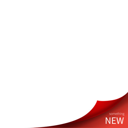 Red paper corner on white background. Vector illustration. Eps 10.のイラスト素材
