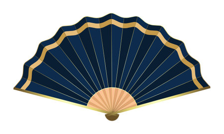Folding fan isolated on a white background. Vector illustration in flat style.のイラスト素材