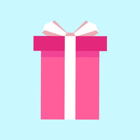 Gift box icon. Flat illustration of gift box vector icon for web designのイラスト素材