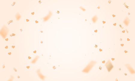 Valentine's day background with falling golden hearts. Vector illustration.のイラスト素材