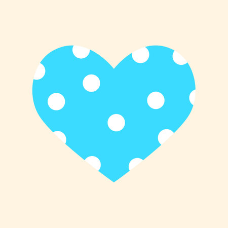 Cute heart with polka dot. Vector illustration in flat styleのイラスト素材