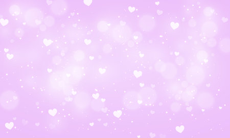 Pink heart bokeh background. Valentine's day. Vector illustration.のイラスト素材