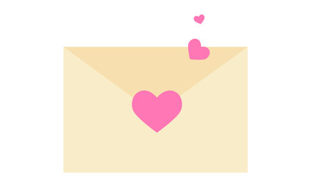 Love letter icon. Envelope and hearts. Vector illustration.のイラスト素材