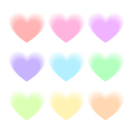Set of multicolored hearts on a white background. Vector illustration.のイラスト素材