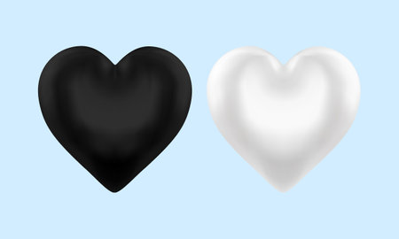Black and white hearts. Valentines day background. Vector illustration.のイラスト素材