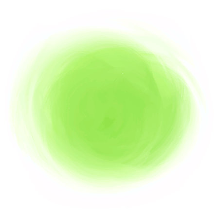 Green watercolor circle on a white background. Watercolor hand drawn background.のイラスト素材
