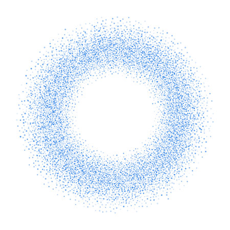 Circle of blue dots on a white background. Vector illustration.のイラスト素材