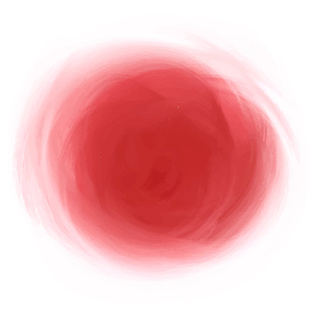Vector red watercolor circle on white background. Watercolor stains.のイラスト素材