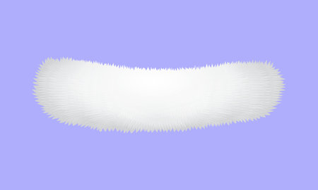 White fur texture on a blue background. 3d rendering, 3d illustration.のイラスト素材