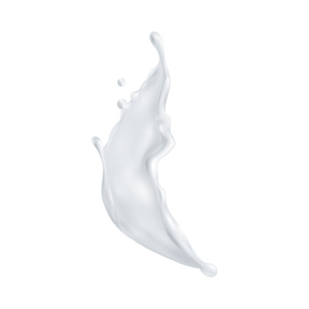 Milk splash isolated on white background. Realistic vector illustration.のイラスト素材