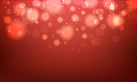 Abstract bokeh lights on red background. Vector Illustration.のイラスト素材