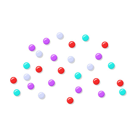 Colorful beads isolated on white background. Vector illustration. Eps 10.のイラスト素材