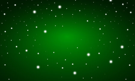 Green Christmas background with snowflakes and stars. Vector illustration.のイラスト素材