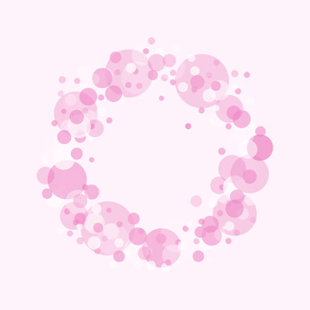Circle of pink circles on a white background. Vector illustration.のイラスト素材