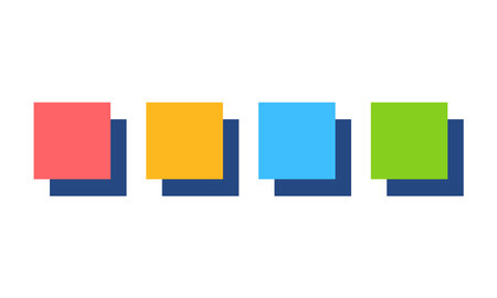Set of colorful squares on a white background. Vector illustration in flat style.のイラスト素材