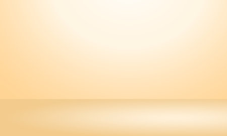 Empty room with wooden floor and yellow wall background. Vector illustration.のイラスト素材