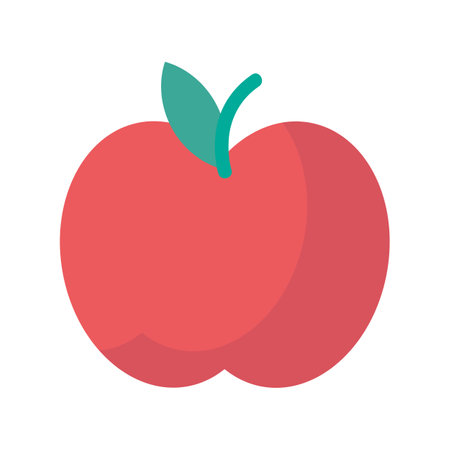 Apple fruit flat icon isolated on white background for web and mobile app designのイラスト素材