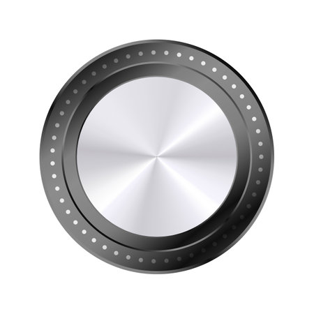 Round metal icon. Realistic illustration of round metal icon for web designのイラスト素材