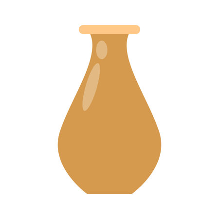Ceramic vase flat icon on white background for web designのイラスト素材