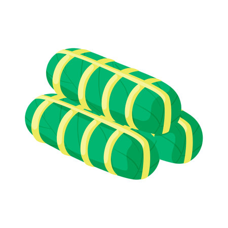 Cabbage roll icon, isometric 3d style on a white backgroundのイラスト素材