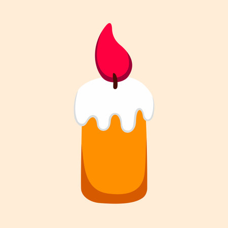 Candle flat icon with long shadow,eps10. Vector illustrationのイラスト素材