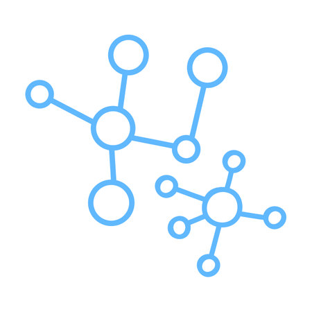 molecule structure isolated icon vector illustration design  blue and whiteのイラスト素材