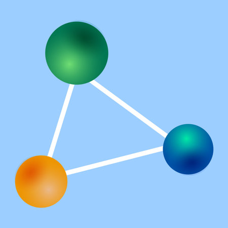 Molecular structure on blue background. Vector illustration. Eps 10のイラスト素材