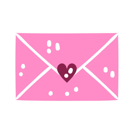 Envelope with heart icon. Flat style. Vector illustration.のイラスト素材