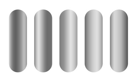 Set of silver metallic cylinders isolated on white background. Vector illustration.のイラスト素材