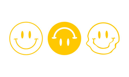 Emoticon smiley face vector icon set. Emoticon smiley face vector illustration.