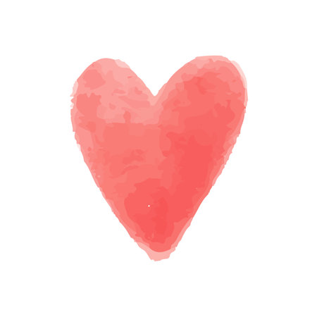 Watercolor red heart on white background. Vector illustration for your designのイラスト素材