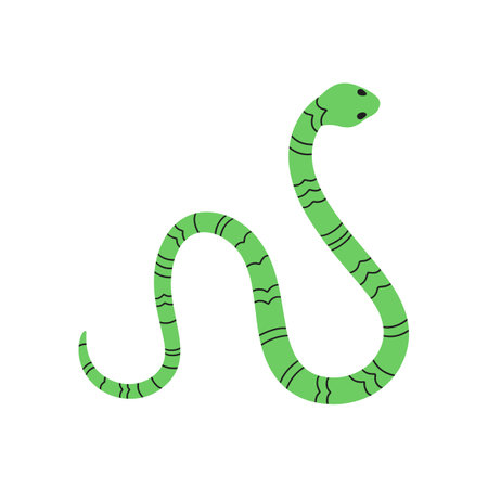 Cute cartoon snake isolated on a white background. Vector illustration.