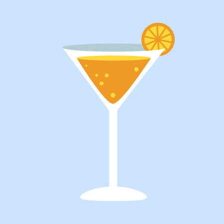 Cocktail with orange. Vector illustration in flat design style.のイラスト素材