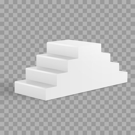 White stairs. Isolated on transparent background. Eps 10 vector file.のイラスト素材