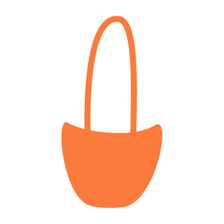 Handbag flat icon. Vector orange handbag on white background.のイラスト素材