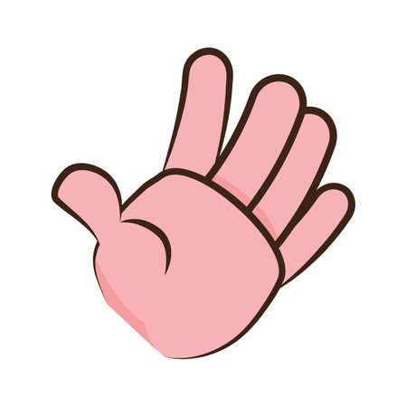 hand human cartoon icon vector illustration design graphic flat style pink and whiteのイラスト素材