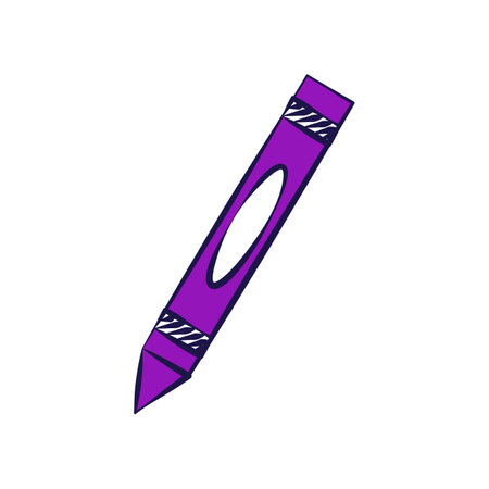 crayon school supply isolated icon vector illustration design  blue and purpleのイラスト素材