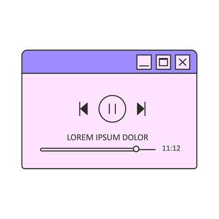 Video player icon. Video player icon. Video player icon. Vector illustrationのイラスト素材