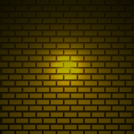 Background of brick wall with yellow light. Vector illustration. Eps 10のイラスト素材