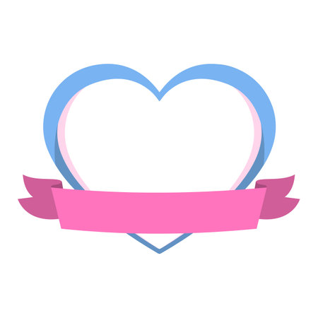 Heart with ribbon icon. Flat illustration of heart with ribbon icon for web designのイラスト素材