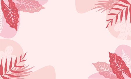 Floral background with tropical leaves. Vector illustration, eps10のイラスト素材