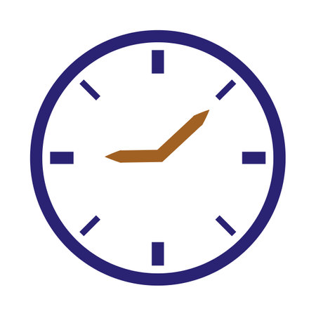 Clock icon. Flat style. Vector illustration. Clock icon isolated on white background.