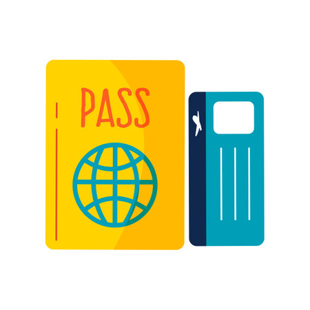 passport icon design, vector illustration eps10 graphic flat styleのイラスト素材