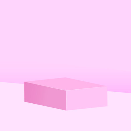 Abstract minimal scene with geometrical forms. Pink background. 3d renderのイラスト素材