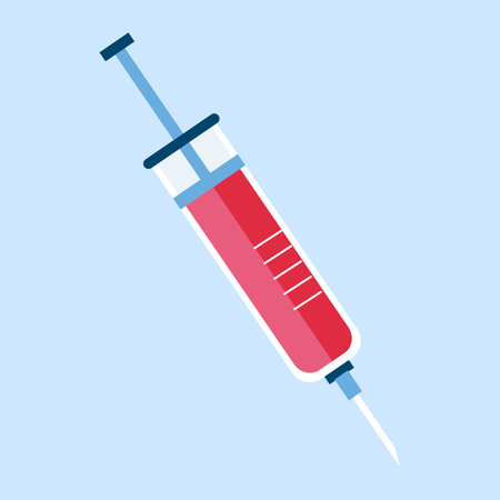 Syringe icon. Flat illustration of syringe icon for web designのイラスト素材