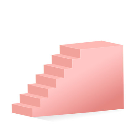 Stairs icon. Realistic illustration of stairs vector icon for web designのイラスト素材