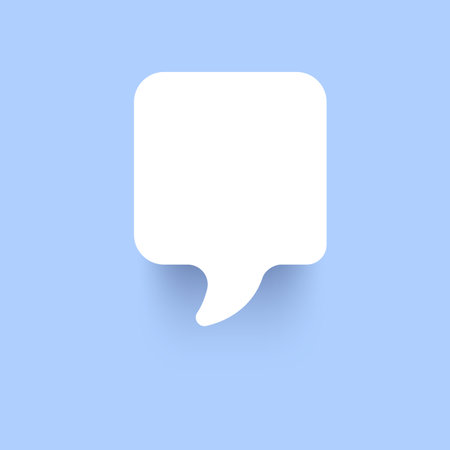 Speech bubble icon. Vector illustration. Eps 10. White on blue background.