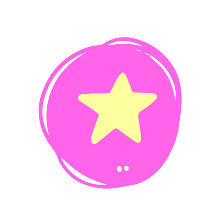 Star icon. Vector illustration, flat design. Isolated on white background.のイラスト素材