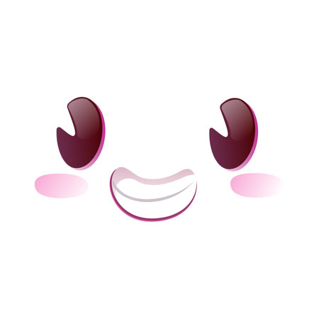 smiling face emoticon over white background. colorful design. vector illustrationのイラスト素材